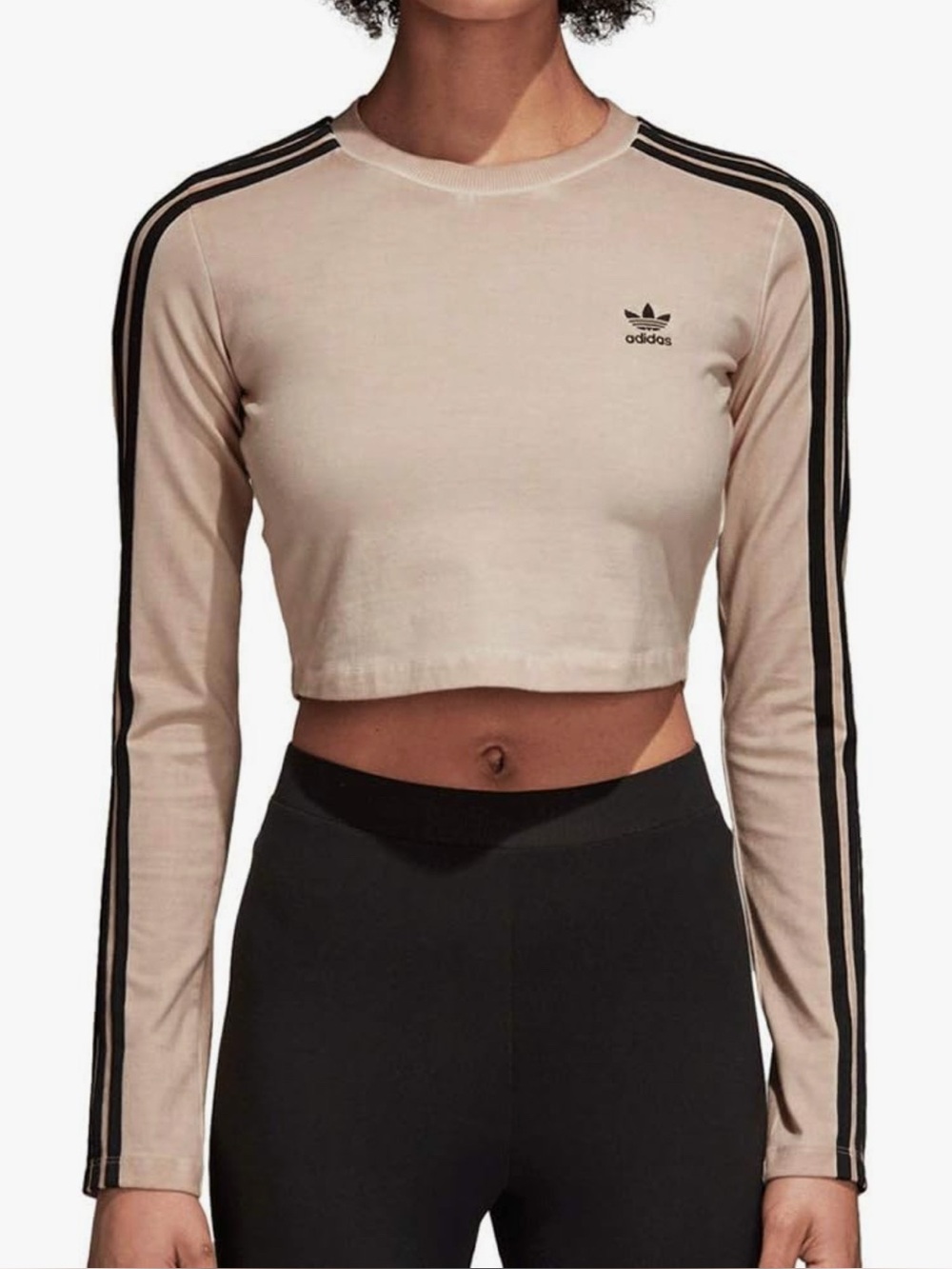 Adidas Original Blush Pink Long-Sleeve Activewear Athletic Casual Crop Top- S